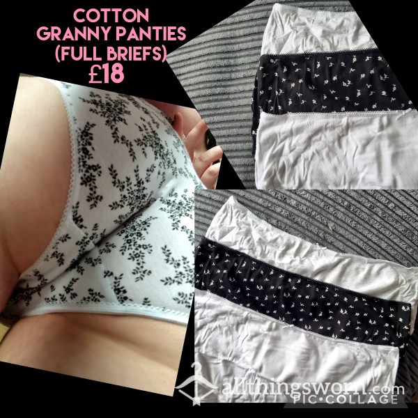 💋 🍑 Cotton 'granny Panties' (full Briefs) 🍑 💋