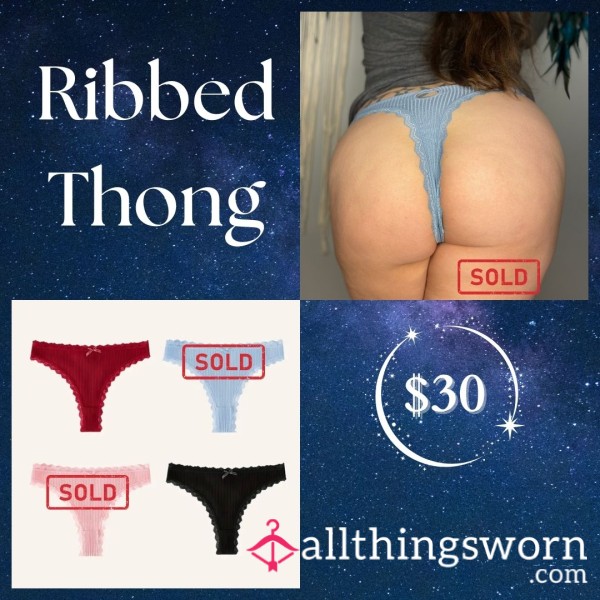 Cotton Ribbed Thong