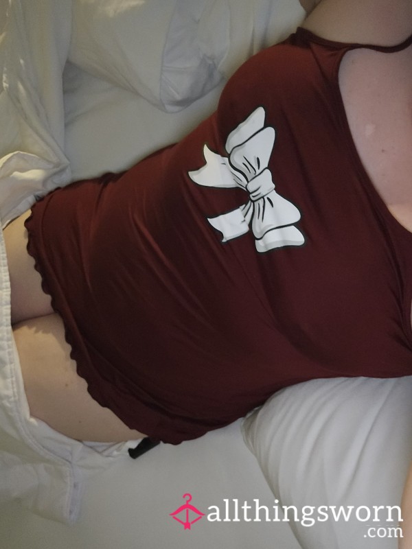 Dark Red Bow Sleep Dress