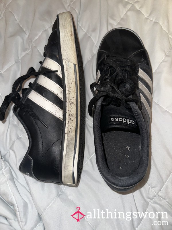 Dirty Black Adidas Shoes (goth Girl)