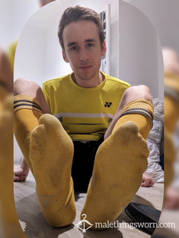 Dirty Second Hand Yellow Football Socks