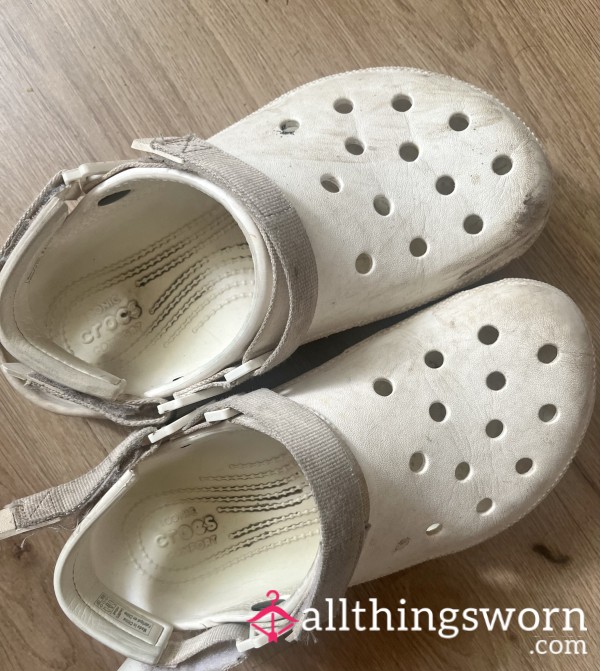 Dirty Stinky White Crocs