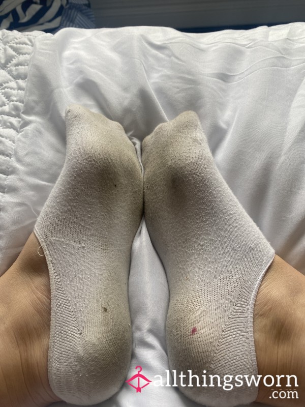 Dirty Well Worn White Socks