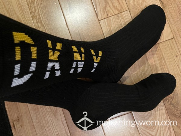 DKNY SPORT Black Sports Ribbed Socks - Ready To Be Customised For You