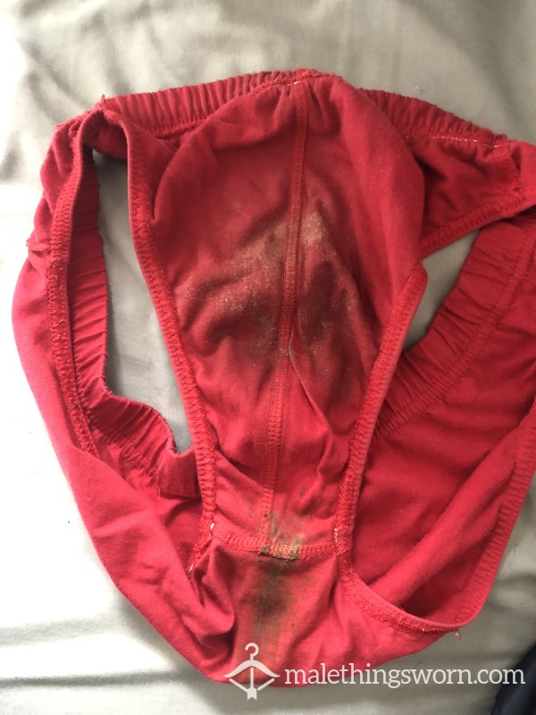 Filthy And Smelly Red Work Underpants