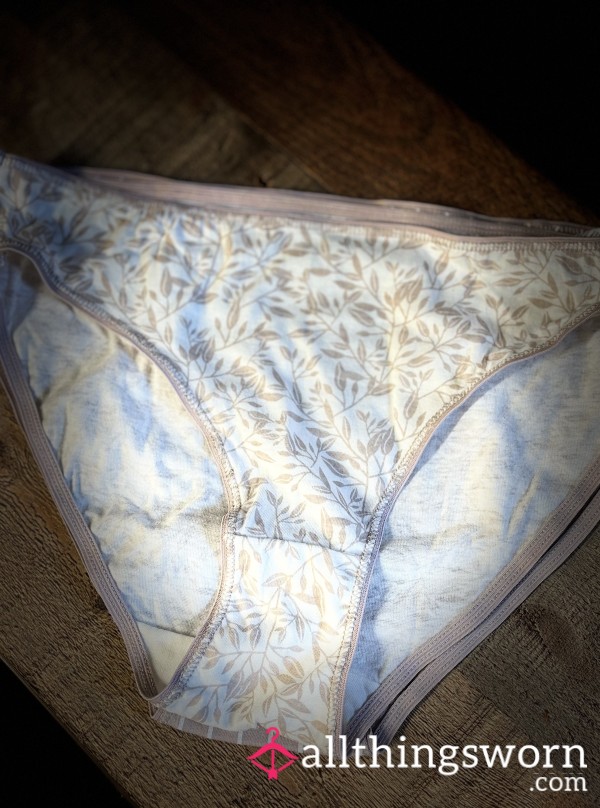 Flor*l Cotton Full Back Panties Size L 48 Hours Wear