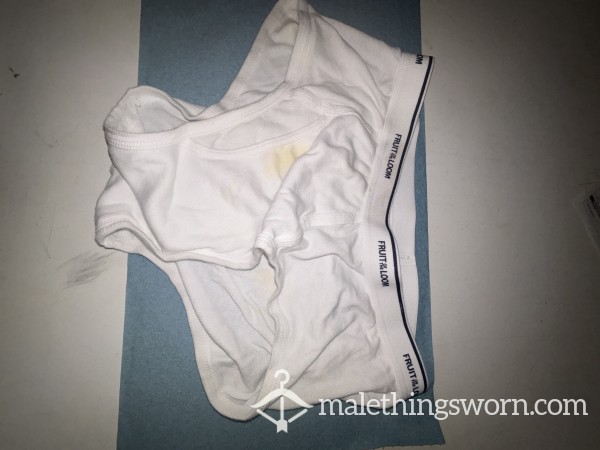 FTL White Briefs Lovingly Sweated And Stained