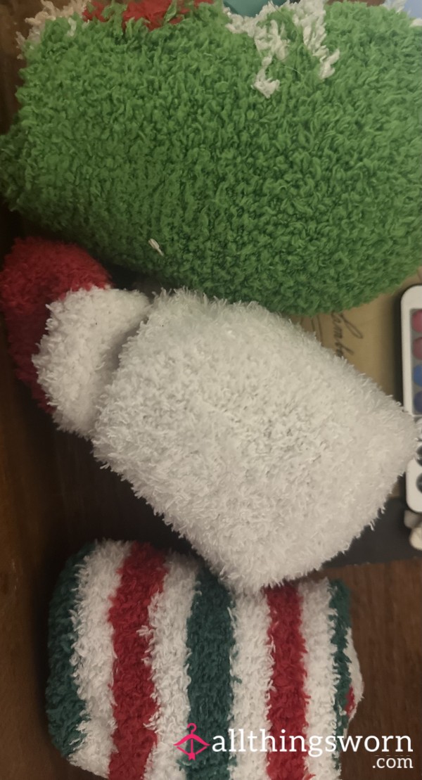 Fuzzy Long Christmas Socks