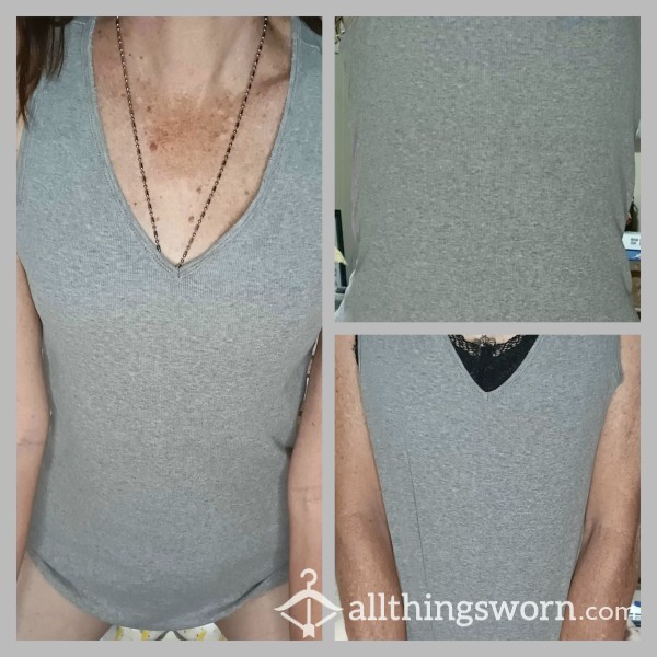 Gray Cotton Tank Top