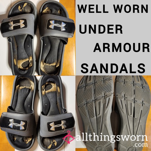 Gray Under Armour Sandals