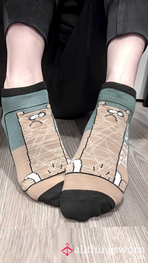 Green Brown And Black Stinky Cartoon Socks