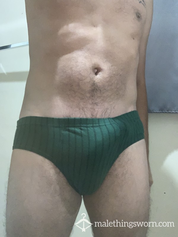 Green Worn Striped Underwear