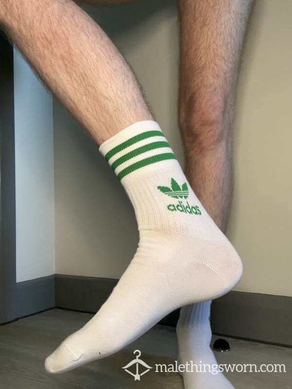 Green/White Adidas Socks