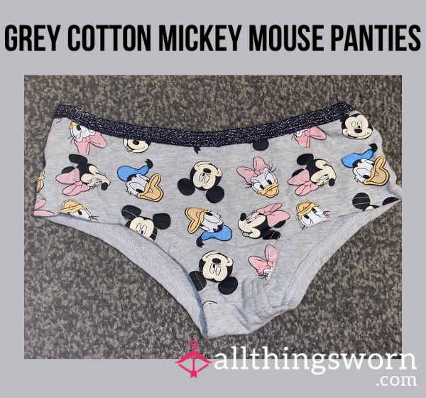 Grey Cotton Mickey Mouse Panties🖤