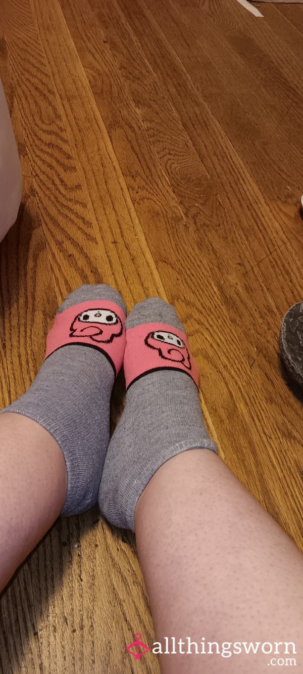 Grey & Pink Hello Kitty Socks