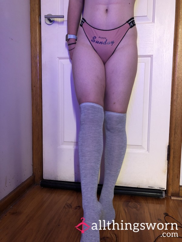 Grey Thigh High Socks