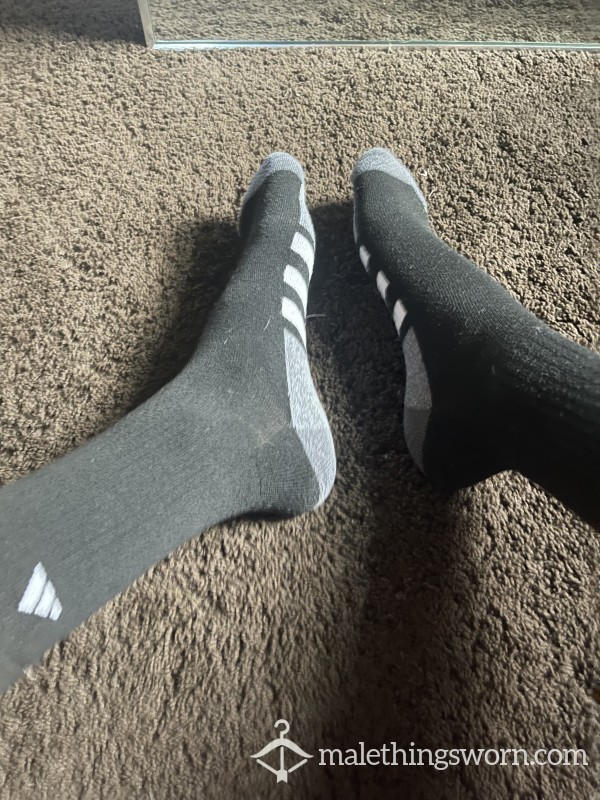 Black And Grey Adidas Socks