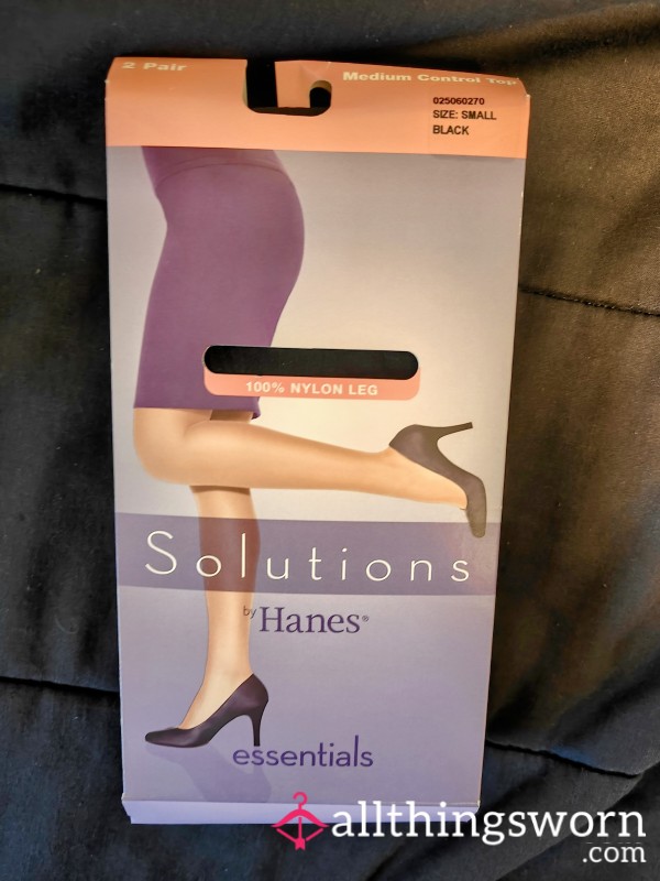 Hanes Pantyhose-Black Solutions Essentials