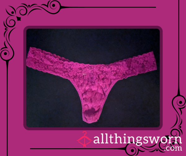 Hanky Panky Dark Pink Lace Thong