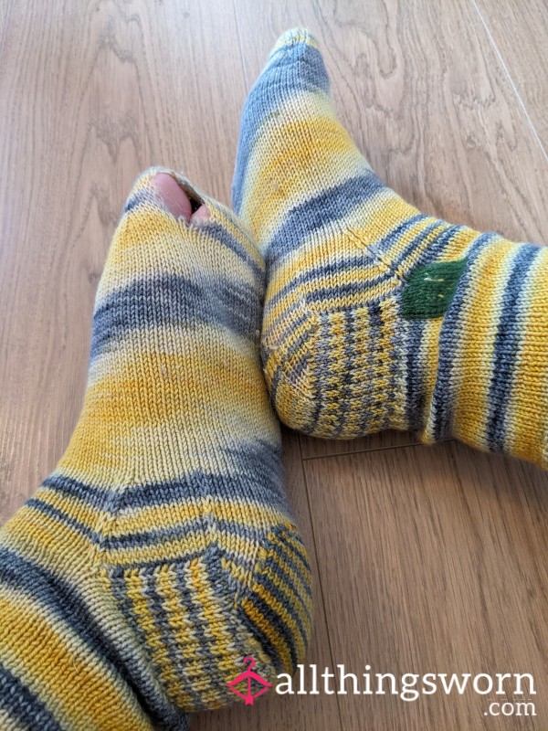 Holey Hand Knit Socks