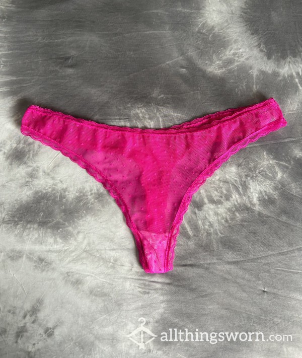 Hot Pink Lace Thong