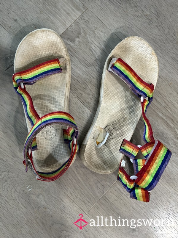 (last Chance B4 Tossed) Filthy Rainbow Sandals