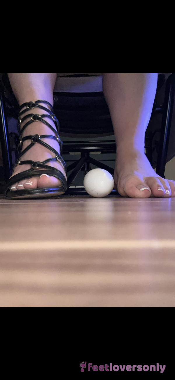 Just Two Beautiful Feet Plays Together With An Egg !