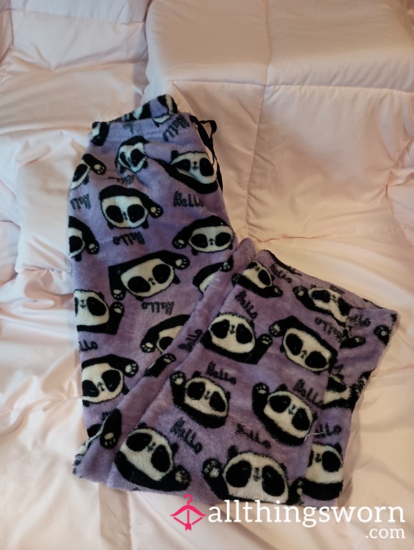 Kawaii Purple Panda Print Pajama Pants