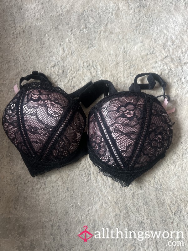 Lace Black And Pink Bra