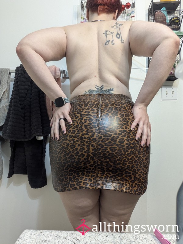 Leather Leopard Skirt