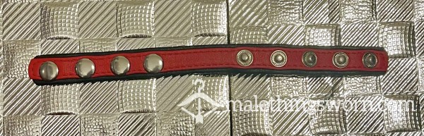 Leather Like Red And Black C-Ring Snap Bu*ton