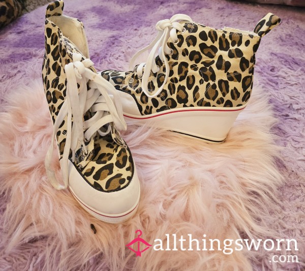 Leopard Print Sneaker Wedges