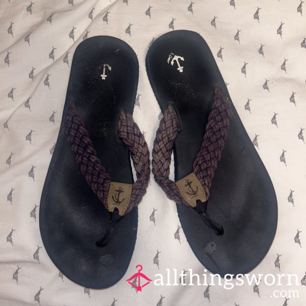 Let’s Get Nauti 😉 Worn In Nautical J.Crew Flip Flops