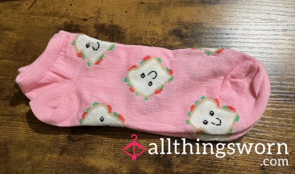 Light Pink Sandwich Ankle Socks - Includes US Shipping & 24 Hr Wear