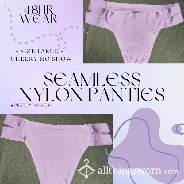 Cheeky Seamless Panties 🫶🏼 Light Purple Nylon No Show 💜 Size Large — 48hr Wear