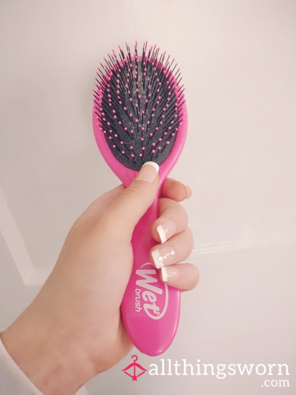 Long Used Hair Brush Pink Wet Brush