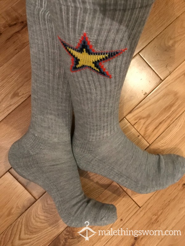 Men's Converse Grey Sports Crew Socks With Star Logo