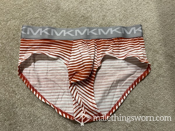 Michael Kors Red White Silver Stripe Briefs Medium