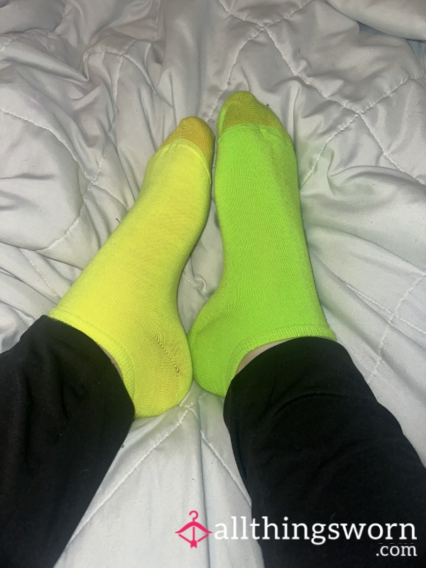 Mismatched Yellow And Green Socks (goth Girl)