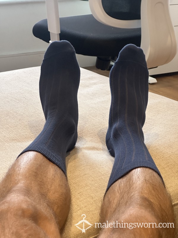 Size 10 Feet Navy Dress Socks