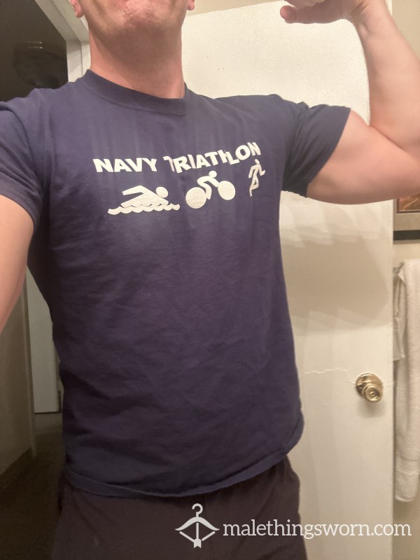 Navy Triathlon T-shirt Large
