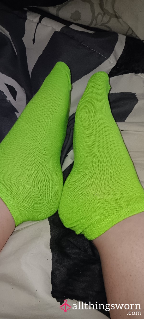 Neon Green Ankle Socks