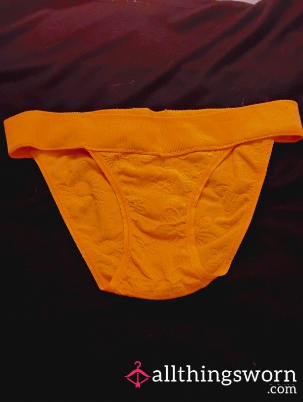 Neon Orange Flower Panties