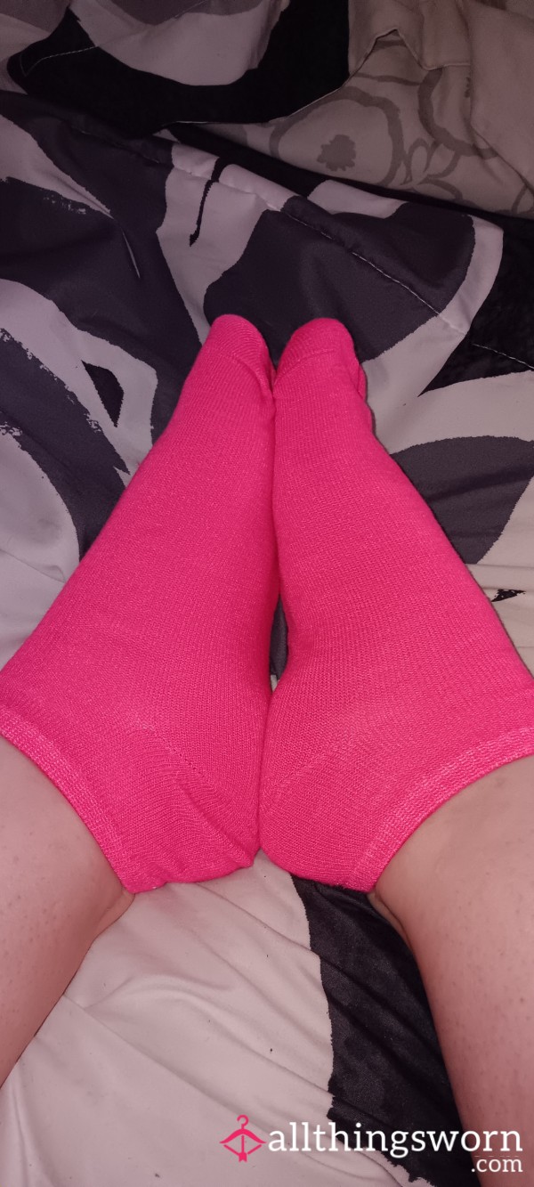 Neon Pink Ankle Socks