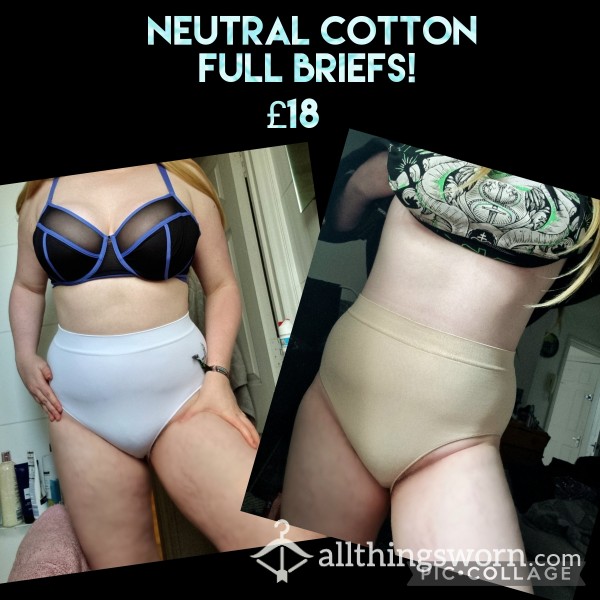 💋🖤 Neutral Colour, Cotton Full Briefs! 🖤💋