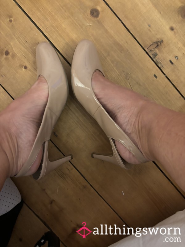 Nude Coloured Sling Back Heels