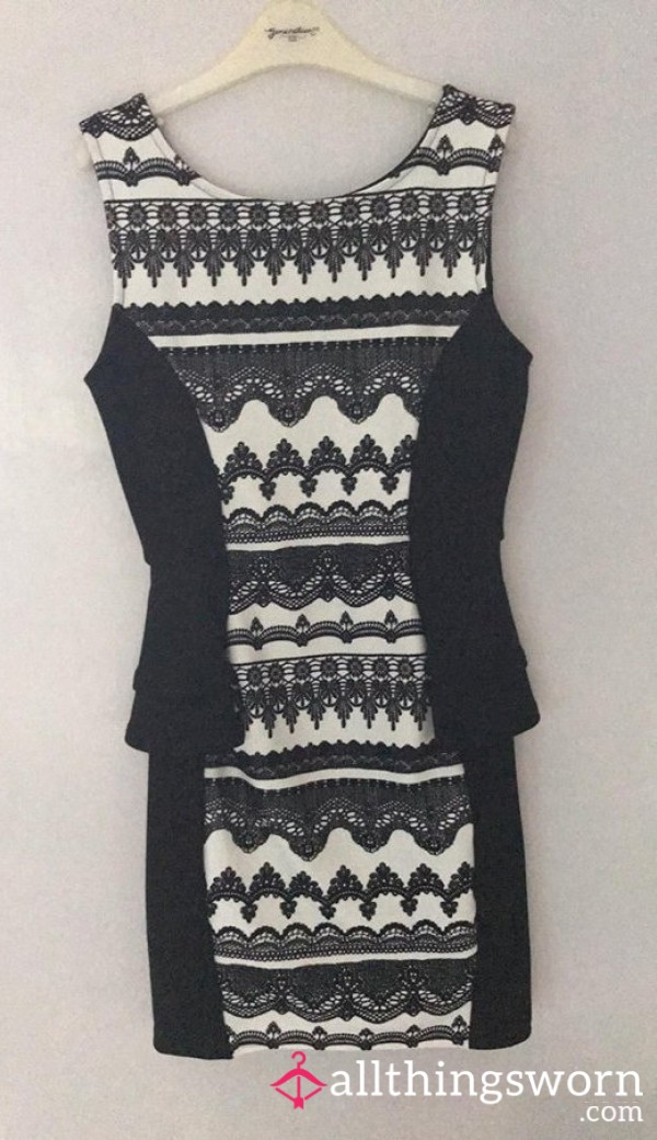 NWT, Black And White Dress, Size 12