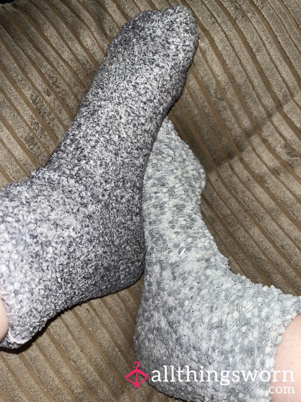 Odd Fluffy Grey Socks