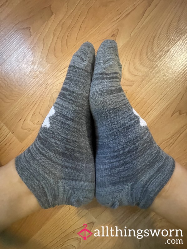 Old Used Smelly Stinky Grey Under Armour Socks