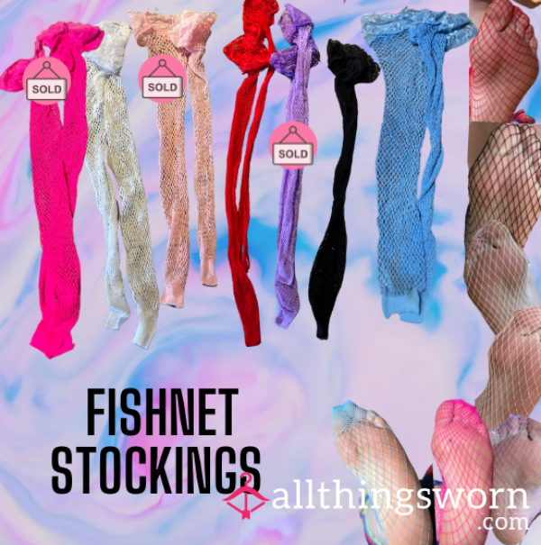 Slutty, Old, Worn Thigh High Fishnet Stockings